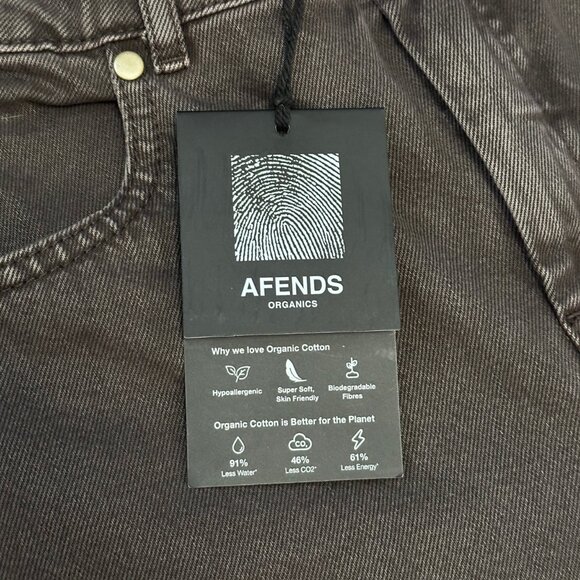 NWT Afends - Shelby - Women's Organic Cotton Wide Leg Brown Denim Jeans - 26x28 - Picture 6 of 16